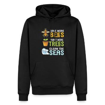 Earth Day Climate Change Environmentalists - Men’s Premium Organic Hoodie - black - Front - Nico (187cm)
