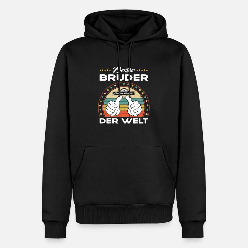 Bester bruder der Welt - Männer Premium Bio Hoodie - Schwarz