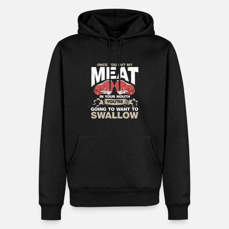 Grillgeschenk Grillen BBQ - Männer Premium Bio Hoodie - Schwarz