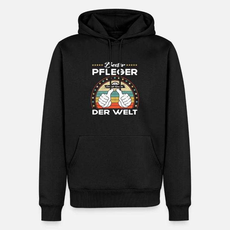Bester pfleger der Welt - Männer Premium Bio Hoodie - Schwarz