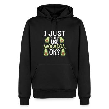 Avocado Ich mag Avocados - Männer Premium Bio Hoodie - Schwarz - Vorne - Nico (187cm)