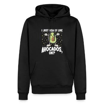 Avocado Ich mag Avocados - Männer Premium Bio Hoodie - Schwarz - Vorne - Nico (187cm)