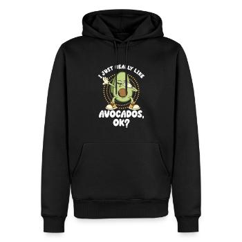 Avocado Ich mag Avocados - Männer Premium Bio Hoodie - Schwarz - Vorne - Nico (187cm)