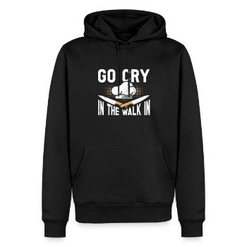 Drôle Chef cadeau dire Chef - Sweat à capuche Premium bio Homme - noir - Devant - Nico (187cm)