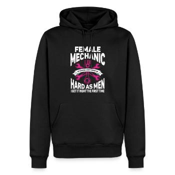 Mécanicien Cadeau Mécanicien - Sweat à capuche Premium bio Homme - noir - Devant - Nico (187cm)