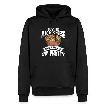 Macaroni au fromage Nouilles Cadeau Pâtes - Sweat à capuche Premium bio Homme - noir - Devant - Nico (187cm)
