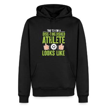 Lanceur de disque Athlétisme Lancer du disque - Sweat à capuche Premium bio Homme - noir - Devant - Nico (187cm)