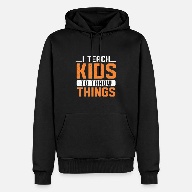 Diskuswerfer Leichtathletik Scheibenwurf - Männer Premium Bio Hoodie - Schwarz