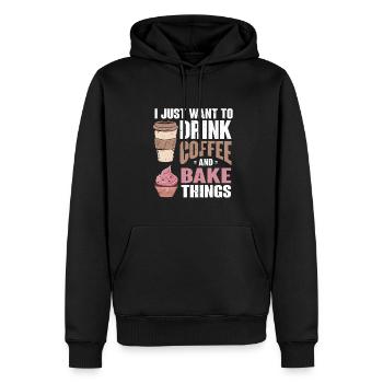 Chef Pâtissier Pâtisserie Boulanger Pâtisserie Pâtisserie - Sweat à capuche Premium bio Homme - noir - Devant - Nico (187cm)