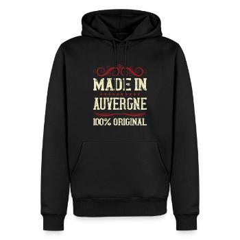 Made In Auvergne - Sweat à capuche Premium bio Homme - noir - Devant - Nico (187cm)
