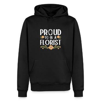 Cadeau de fleuriste, Designer Floral disant, fleuriste - Sweat à capuche Premium bio Homme - noir - Devant - Nico (187cm)
