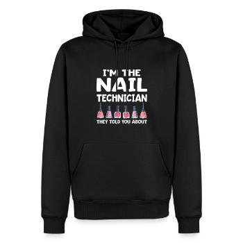 Nageltechniker Nagelstudio Nail Tech - Männer Premium Bio Hoodie - Schwarz - Vorne - Nico (187cm)