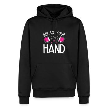 Nageltechniker Nagelstudio Nail Tech - Männer Premium Bio Hoodie - Schwarz - Vorne - Nico (187cm)