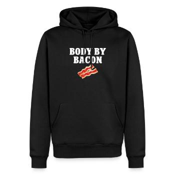 Bacon Nourriture Porc Bacon - Sweat à capuche Premium bio Homme - noir - Devant - Nico (187cm)