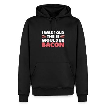 Bacon Nourriture Porc Bacon - Sweat à capuche Premium bio Homme - noir - Devant - Nico (187cm)