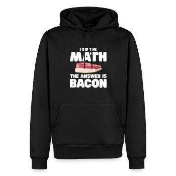 Bacon Nourriture Porc Bacon - Sweat à capuche Premium bio Homme - noir - Devant - Nico (187cm)