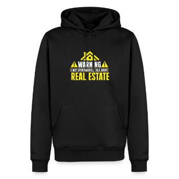 Cadeau d’agent immobilier pour agent immobilier - Sweat à capuche Premium bio Homme - noir - Devant - Nico (187cm)