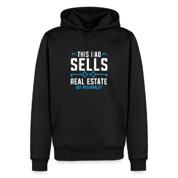 Cadeau d’agent immobilier pour agent immobilier - Sweat à capuche Premium bio Homme - noir - Devant - Nico (187cm)