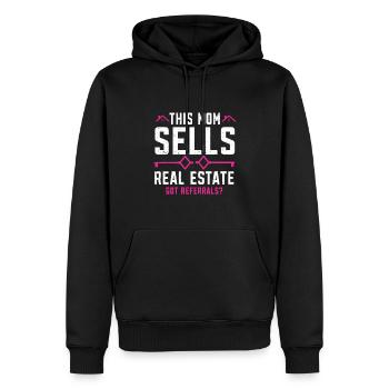 Cadeau d’agent immobilier pour agent immobilier - Sweat à capuche Premium bio Homme - noir - Devant - Nico (187cm)