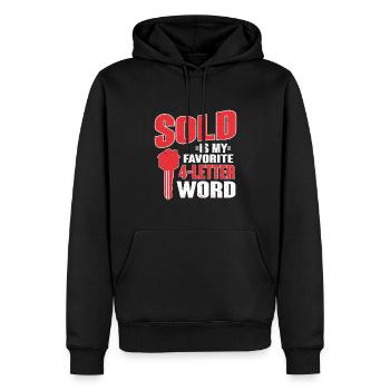 Cadeau d’agent immobilier pour agent immobilier - Sweat à capuche Premium bio Homme - noir - Devant - Nico (187cm)