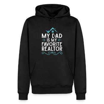 Cadeau d’agent immobilier pour agent immobilier - Sweat à capuche Premium bio Homme - noir - Devant - Nico (187cm)