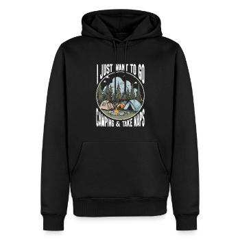 Camping Cadeau Campfire Nature Camper - Sweat à capuche Premium bio Homme - noir - Devant - Nico (187cm)