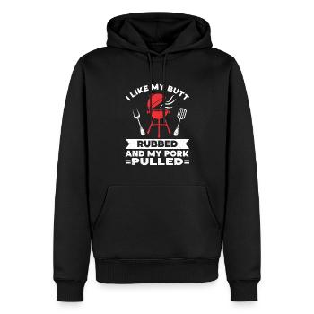 BBQ Pulled Pork Schwein Grill - Männer Premium Bio Hoodie - Schwarz - Vorne - Nico (187cm)