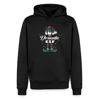 dramatic Elf funny Family Christmas Weihnachten - Männer Premium Bio Hoodie - Schwarz - Vorne - Nico (187cm)