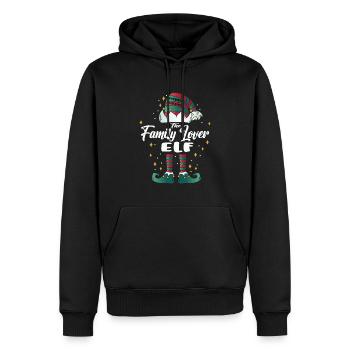 family lover Elf funny Family Christmas - Männer Premium Bio Hoodie - Schwarz - Vorne - Nico (187cm)