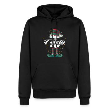 fougueux elfe drôle famille noël noël - Sweat à capuche Premium bio Homme - noir - Devant - Nico (187cm)