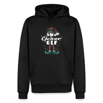 gamer Elf funny Family Christmas Weihnachten - Männer Premium Bio Hoodie - Schwarz - Vorne - Nico (187cm)
