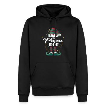 papa elfe drôle famille noël noël - Sweat à capuche Premium bio Homme - noir - Devant - Nico (187cm)