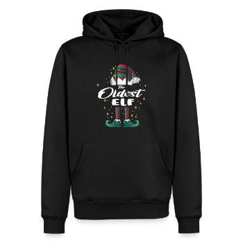 Elfe le plus ancien drôle famille Noël Noël - Sweat à capuche Premium bio Homme - noir - Devant - Nico (187cm)