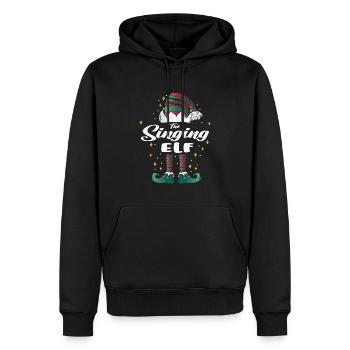 singing Elf funny Family Christmas Weihnachten - Männer Premium Bio Hoodie - Schwarz - Vorne - Nico (187cm)