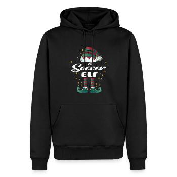 football elfe drôle famille noël noël - Sweat à capuche Premium bio Homme - noir - Devant - Nico (187cm)