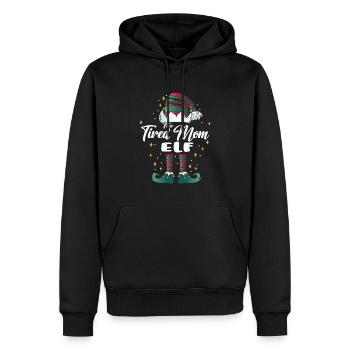 tired mom elf funny family christmas christmas - Men’s Premium Organic Hoodie - black - Front - Nico (187cm)