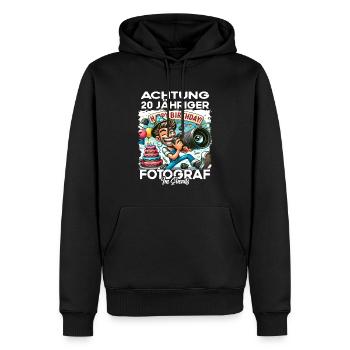 Fotograf Geburtstagsgeschenk 20 Jahre Geburtstag - Männer Premium Bio Hoodie - Schwarz - Vorne - Nico (187cm)