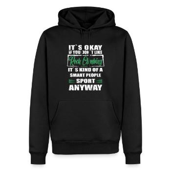 Ce n’est pas grave si vous n’aimez pas l’escalade - Sweat à capuche Premium bio Homme - noir - Devant - Nico (187cm)