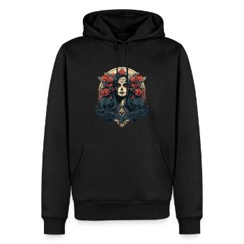 Santa Muerte - Día de Muertos - Männer Premium Bio Hoodie - Schwarz - Vorne - Nico (187cm)