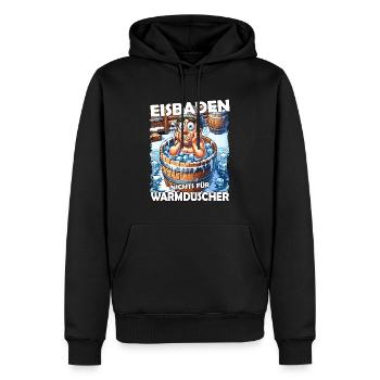 Eisbaden Winterbaden Lustig - Männer Premium Bio Hoodie - Schwarz - Vorne - Nico (187cm)