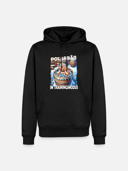 Eisbaden Winterbaden Lustig - Männer Premium Bio Hoodie - Schwarz