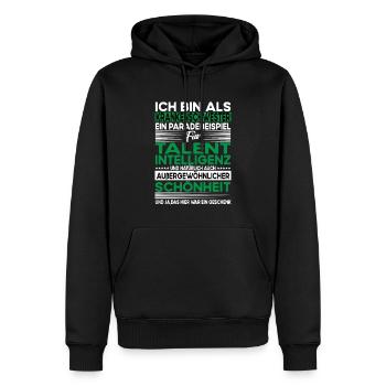 Krankenschwester Bescheiden - Lustiger Spruch - Männer Premium Bio Hoodie - Schwarz - Vorne - Nico (187cm)
