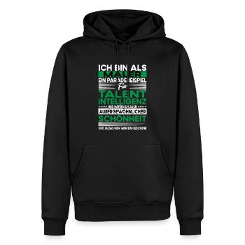Maler Bescheiden - Lustiger Spruch - Männer Premium Bio Hoodie - Schwarz - Vorne - Nico (187cm)