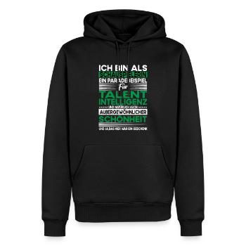 Schauspielerin Bescheiden - Lustiger Spruch - Männer Premium Bio Hoodie - Schwarz - Vorne - Nico (187cm)