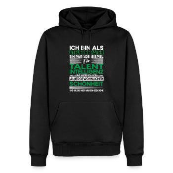 Steuerberater Bescheiden - Lustiger Spruch - Männer Premium Bio Hoodie - Schwarz - Vorne - Nico (187cm)