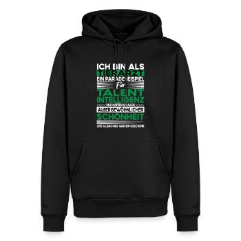 Tierarzt Bescheiden - Lustiger Spruch - Männer Premium Bio Hoodie - Schwarz - Vorne - Nico (187cm)