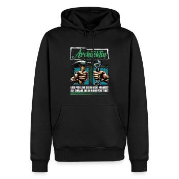 Architektin Beruf mit lustigen Spruch - Männer Premium Bio Hoodie - Schwarz - Vorne - Nico (187cm)