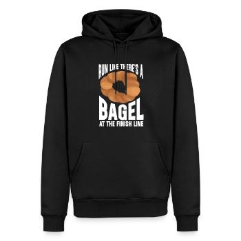 Bagel Geschenk Essen Bagel - Männer Premium Bio Hoodie - Schwarz - Vorne - Nico (187cm)