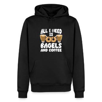 Bagel Gift Food Bagel - Men’s Premium Organic Hoodie - black - Front - Nico (187cm)
