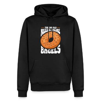 Bagel Gift Food Bagel - Men’s Premium Organic Hoodie - black - Front - Nico (187cm)